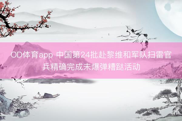 OD体育app 中国第24批赴黎维和军队扫雷官兵精确完成未爆弹糟跶活动