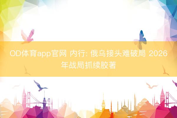 OD体育app官网 内行: 俄乌接头难破局 2026年战局抓续胶著