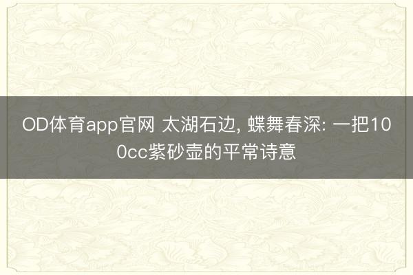 OD体育app官网 太湖石边, 蝶舞春深: 一把100cc紫砂壶的平常诗意